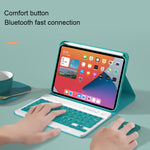 HK006 Quadratische Tasten Abnehmbare Bluetooth-Tastatur Lederhülle mit Halter für iPad mini 6, HK006