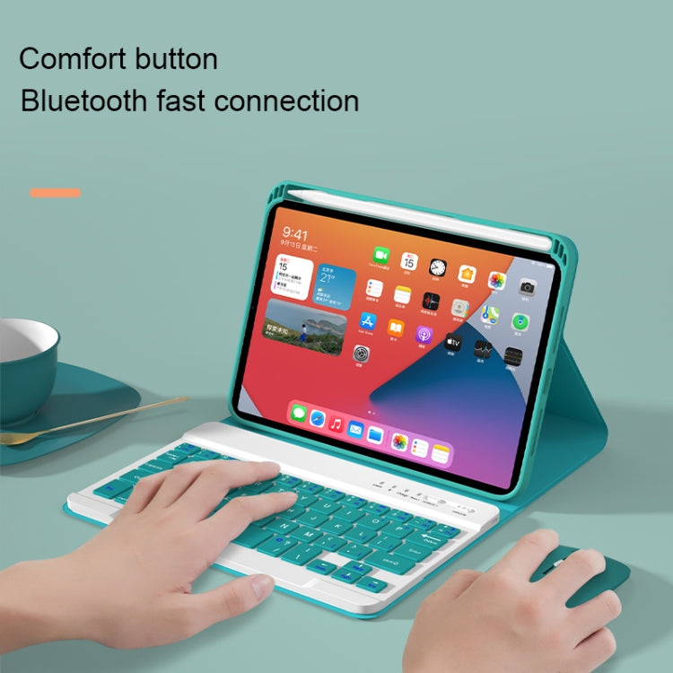 HK006 Quadratische Tasten Abnehmbare Bluetooth-Tastatur Lederhülle mit Halter für iPad mini 6, HK006