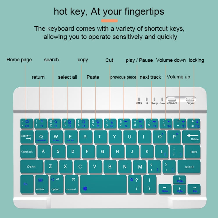 HK006 Quadratische Tasten Abnehmbare Bluetooth-Tastatur Lederhülle mit Halter für iPad mini 6, HK006