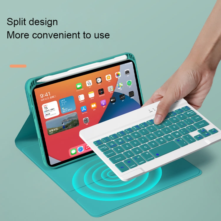 HK006 Quadratische Tasten Abnehmbare Bluetooth-Tastatur Lederhülle mit Halter für iPad mini 6, HK006