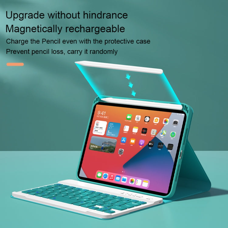 HK006 Quadratische Tasten Abnehmbare Bluetooth-Tastatur Lederhülle mit Halter für iPad mini 6, HK006