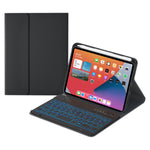 HK006D Quadratische Tasten Abnehmbare Bluetooth-Tastatur Lederhülle mit weißer Hintergrundbeleuchtung & Halter für iPad mini 6, HK006D