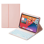 HK006D Quadratische Tasten Abnehmbare Bluetooth-Tastatur Lederhülle mit weißer Hintergrundbeleuchtung & Halter für iPad mini 6, HK006D