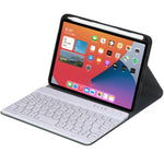 HY006 Runde Tasten Abnehmbare Bluetooth-Tastatur Lederhülle mit Halter für iPad mini 6, HY006