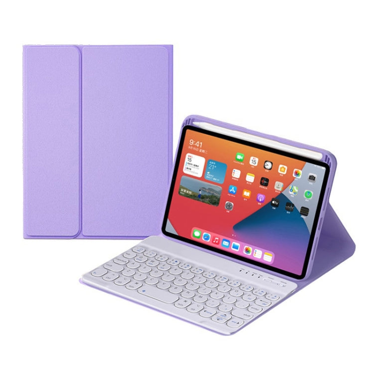 HY006 Runde Tasten Abnehmbare Bluetooth-Tastatur Lederhülle mit Halter für iPad mini 6, HY006