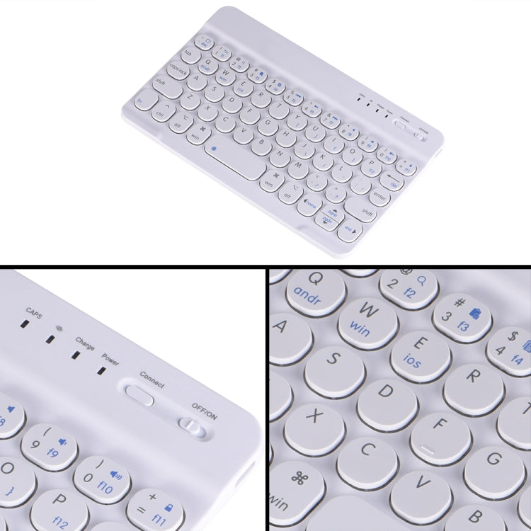 HY006 Runde Tasten Abnehmbare Bluetooth-Tastatur Lederhülle mit Halter für iPad mini 6, HY006