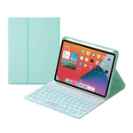 HY006D Runde Tasten Abnehmbare Bluetooth-Tastatur Lederhülle mit bunter Hintergrundbeleuchtung & Halter für iPad mini 6, HY006D