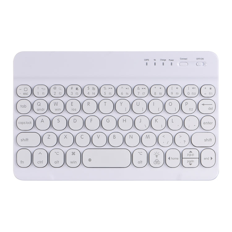 HY006D Runde Tasten Abnehmbare Bluetooth-Tastatur Lederhülle mit bunter Hintergrundbeleuchtung & Halter für iPad mini 6, HY006D