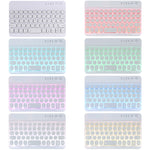 HY006D Runde Tasten Abnehmbare Bluetooth-Tastatur Lederhülle mit bunter Hintergrundbeleuchtung & Halter für iPad mini 6, HY006D