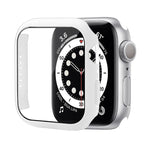 Stoßfeste PC-Schutzhülle mit gehärteter Glasfolie, für Apple Watch Series 9 / 8 / 7 41mm, für Apple Watch Series 9 / 8 / 7 45mm, für Apple Watch Series 8 / 7 41mm