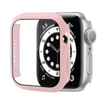 Stoßfeste PC-Schutzhülle mit gehärteter Glasfolie, für Apple Watch Series 9 / 8 / 7 41mm, für Apple Watch Series 9 / 8 / 7 45mm, für Apple Watch Series 8 / 7 41mm