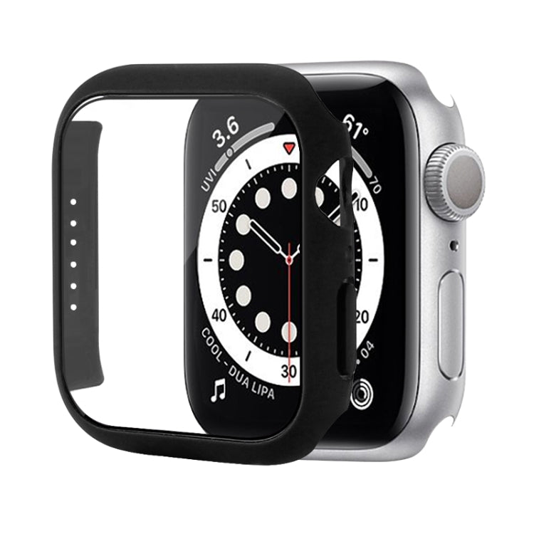 Stoßfeste PC-Schutzhülle mit gehärteter Glasfolie, für Apple Watch Series 9 / 8 / 7 41mm, für Apple Watch Series 9 / 8 / 7 45mm, für Apple Watch Series 8 / 7 41mm