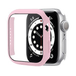 Stoßfeste PC-Schutzhülle mit gehärteter Glasfolie, für Apple Watch Series 9 / 8 / 7 41mm, für Apple Watch Series 9 / 8 / 7 45mm, für Apple Watch Series 8 / 7 41mm