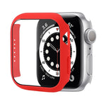Stoßfeste PC-Schutzhülle mit gehärteter Glasfolie, für Apple Watch Series 9 / 8 / 7 41mm, für Apple Watch Series 9 / 8 / 7 45mm, für Apple Watch Series 8 / 7 41mm