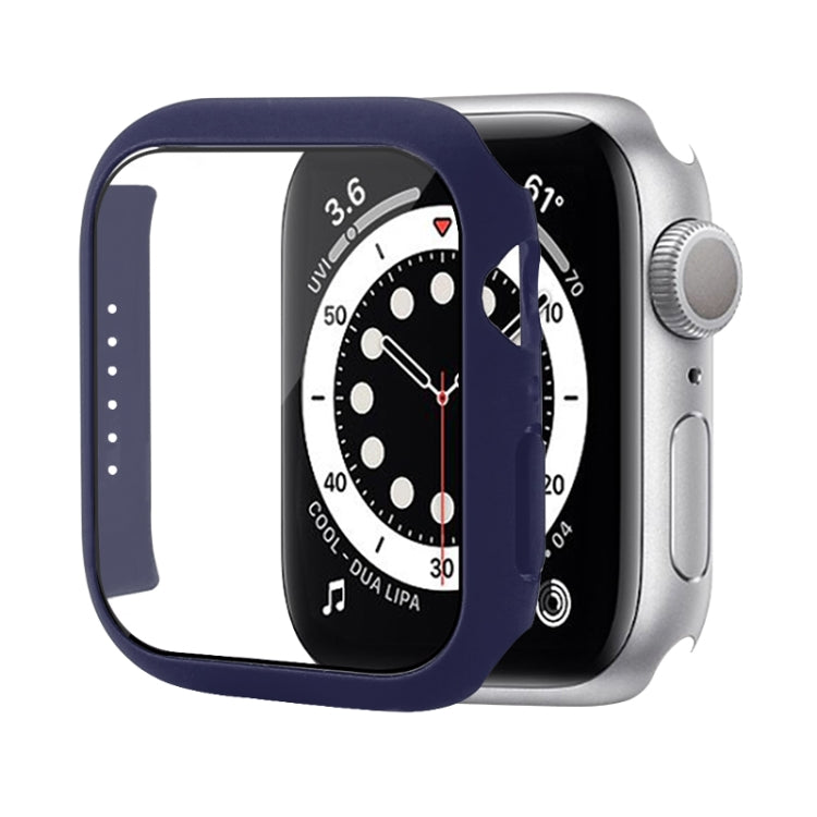 Stoßfeste PC-Schutzhülle mit gehärteter Glasfolie, für Apple Watch Series 9 / 8 / 7 41mm, für Apple Watch Series 9 / 8 / 7 45mm, für Apple Watch Series 8 / 7 41mm