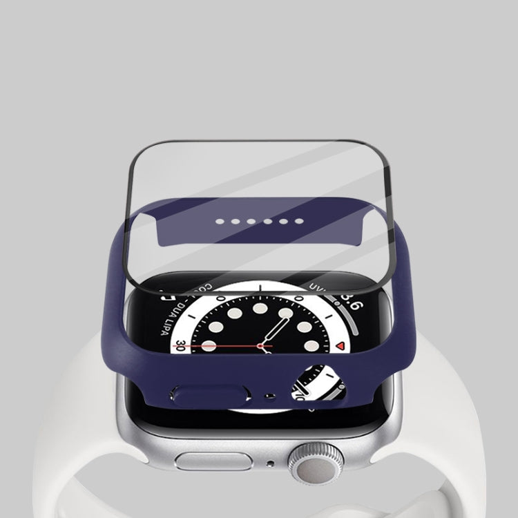 Stoßfeste PC-Schutzhülle mit gehärteter Glasfolie, für Apple Watch Series 9 / 8 / 7 41mm, für Apple Watch Series 9 / 8 / 7 45mm, für Apple Watch Series 8 / 7 41mm