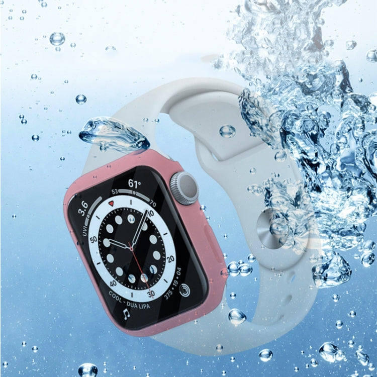 Stoßfeste PC-Schutzhülle mit gehärteter Glasfolie, für Apple Watch Series 9 / 8 / 7 41mm, für Apple Watch Series 9 / 8 / 7 45mm, für Apple Watch Series 8 / 7 41mm