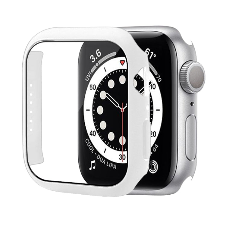 Stoßfeste PC-Schutzhülle mit gehärteter Glasfolie, für Apple Watch Series 9 / 8 / 7 41mm, für Apple Watch Series 9 / 8 / 7 45mm, für Apple Watch Series 8 / 7 41mm