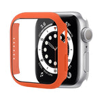 Stoßfeste PC-Schutzhülle mit gehärteter Glasfolie, für Apple Watch Series 9 / 8 / 7 41mm, für Apple Watch Series 9 / 8 / 7 45mm, für Apple Watch Series 8 / 7 41mm
