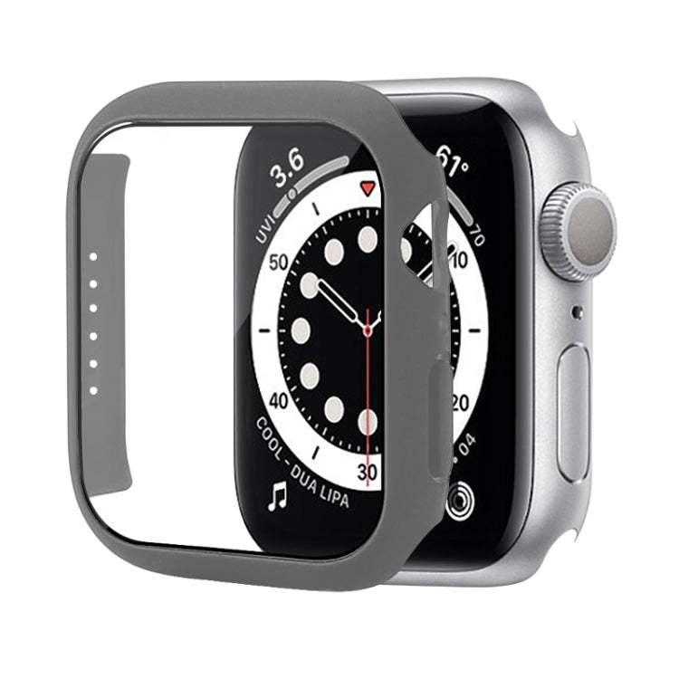 Stoßfeste PC-Schutzhülle mit gehärteter Glasfolie, für Apple Watch Series 9 / 8 / 7 41mm, für Apple Watch Series 9 / 8 / 7 45mm, für Apple Watch Series 8 / 7 41mm