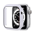 Stoßfeste PC-Schutzhülle mit gehärteter Glasfolie, für Apple Watch Series 9 / 8 / 7 41mm, für Apple Watch Series 9 / 8 / 7 45mm, für Apple Watch Series 8 / 7 41mm