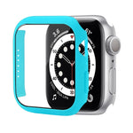 Stoßfeste PC-Schutzhülle mit gehärteter Glasfolie, für Apple Watch Series 9 / 8 / 7 41mm, für Apple Watch Series 9 / 8 / 7 45mm, für Apple Watch Series 8 / 7 41mm