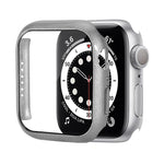 Stoßfeste PC-Schutzhülle mit gehärteter Glasfolie, für Apple Watch Series 9 / 8 / 7 41mm, für Apple Watch Series 9 / 8 / 7 45mm, für Apple Watch Series 8 / 7 41mm