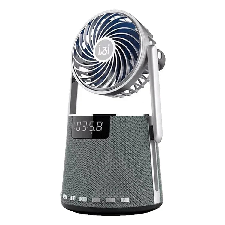 SOAIY K8 Kabelloser Bluetooth Wecker-Lautsprecher mit Dual-Alarmfunktion und kleinem Ventilator