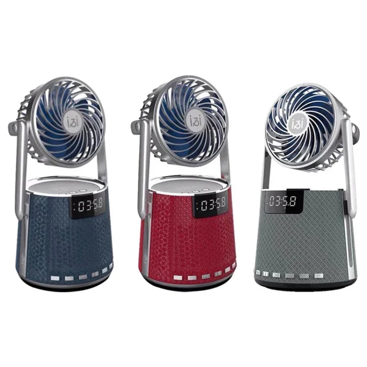 SOAIY K8 Kabelloser Bluetooth Wecker-Lautsprecher mit Dual-Alarmfunktion und kleinem Ventilator