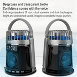 SOAIY K8 Kabelloser Bluetooth Wecker-Lautsprecher mit Dual-Alarmfunktion und kleinem Ventilator