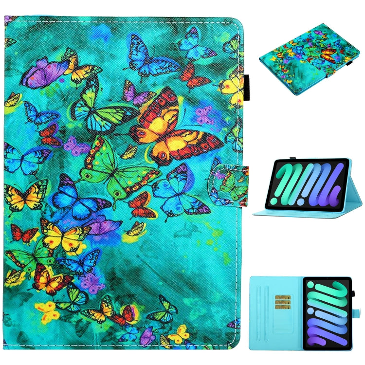 Coloured Drawing Horizontal Flip Leather Case with Holder & Card Slot & Sleep / Wake-up Function, For iPad mini 2024 / mini 6