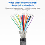 100W USB-C / Typ-C Winkel zu USB-C / Typ-C männlich Vollfunktions-Datenkabel mit E-Mark, 0,5m, 1m, 1,5m