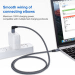 100W USB-C / Typ-C Winkel zu USB-C / Typ-C männlich Vollfunktions-Datenkabel mit E-Mark, 0,5m, 1m, 1,5m
