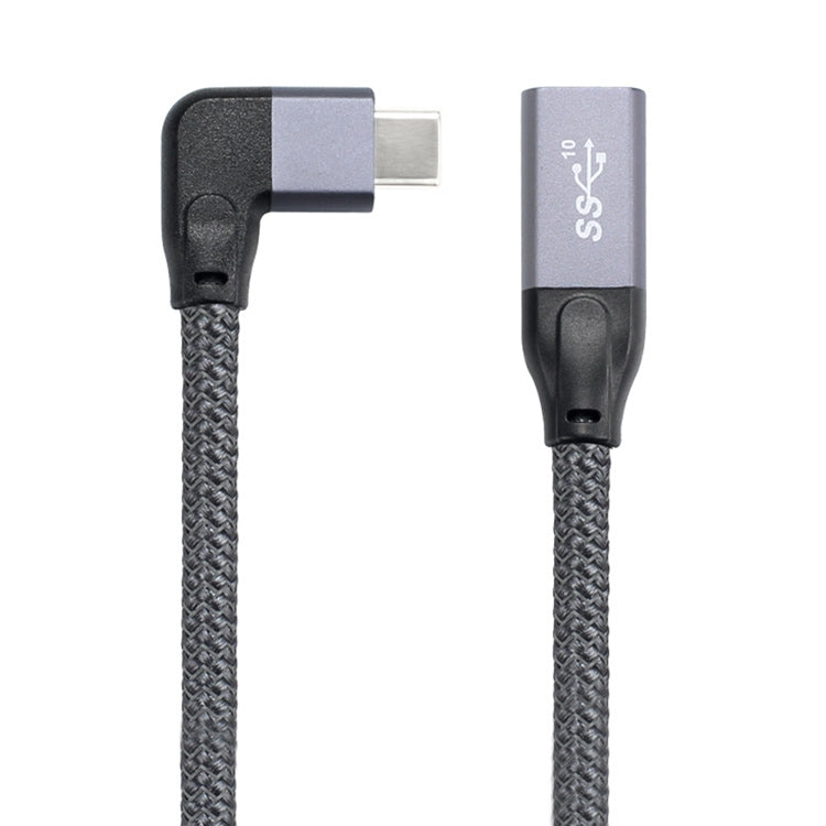 100W USB-C / Typ-C Winkel männlich zu USB-C / Typ-C weiblich Vollfunktions-Datenverlängerungskabel, 0,2m, 0,5m, 1m, 1,5m