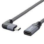 100W USB-C / Typ-C Winkel männlich zu USB-C / Typ-C weiblich Vollfunktions-Datenverlängerungskabel, 0,2m, 0,5m, 1m, 1,5m