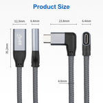 100W USB-C / Typ-C Winkel männlich zu USB-C / Typ-C weiblich Vollfunktions-Datenverlängerungskabel, 0,2m, 0,5m, 1m, 1,5m