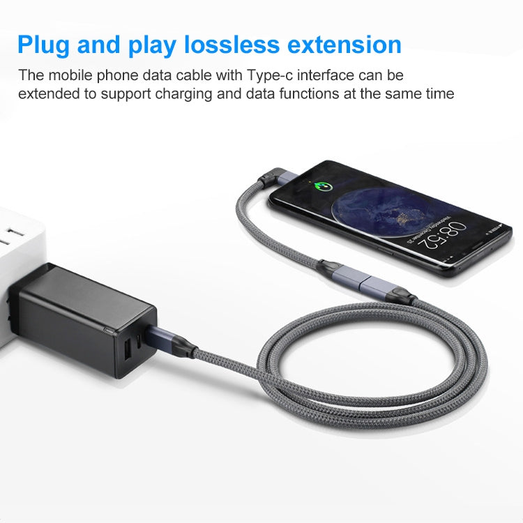 100W USB-C / Typ-C Winkel männlich zu USB-C / Typ-C weiblich Vollfunktions-Datenverlängerungskabel, 0,2m, 0,5m, 1m, 1,5m