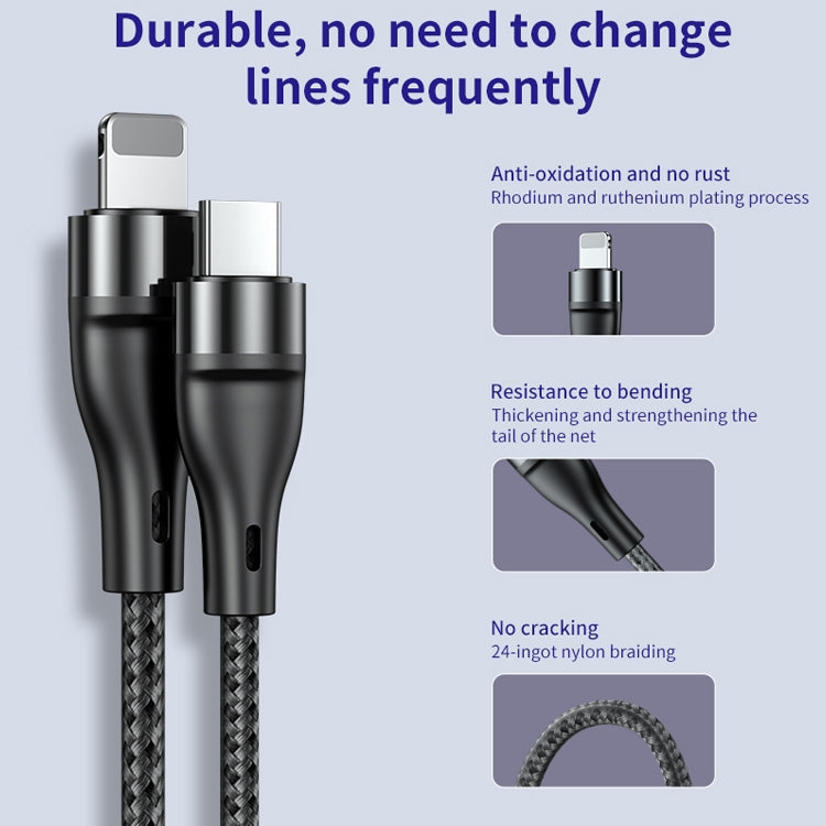 ADC-003 Type-C zu 8 Pin PD Schnelllade Geflochtenes Datenkabel, 1m, 2m