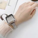 Rhombus Volldiamant-Metallarmband + Hülle für Apple Watch Series 6 / 5 / 4 / Watch SE 40 mm, Apple Watch Series 6 / 5 / 4 / Watch SE 44 mm, 3 &amp; 2 &amp; 1 42 mm, 3 &amp; 2 &amp; 1 38 mm