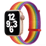Hook and Loop Fastener Dual Section Replacement Watchband For Apple Watch Series, 7 41mm / 6&SE&5&4 40mm / 3&2&1 38mm, 7 45mm / 6&SE&5&4 44mm / 3&2&1 42mm