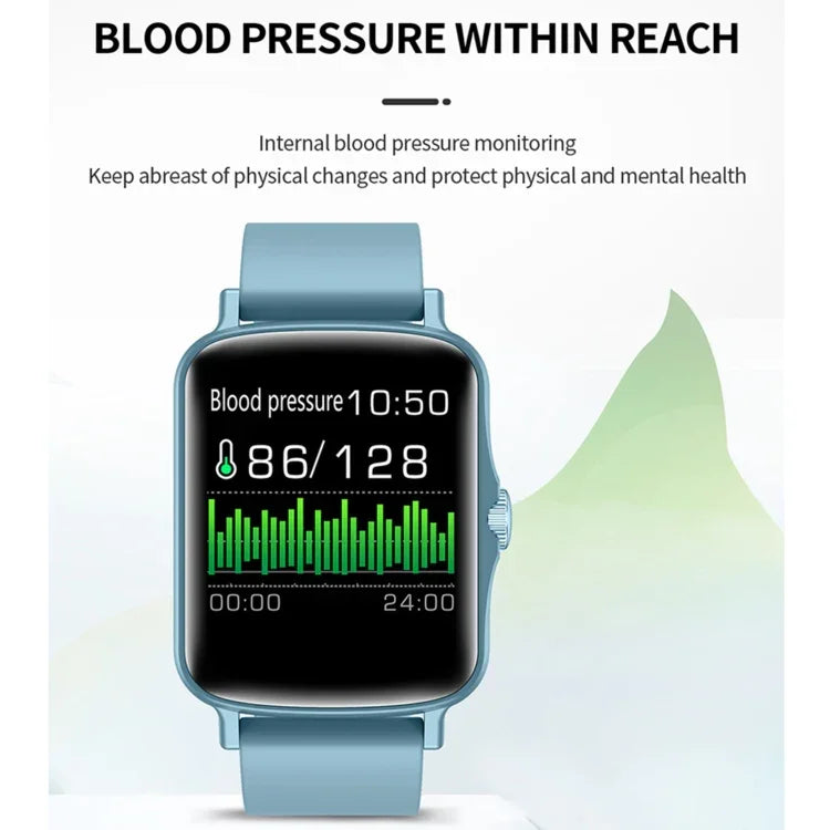 PTone Smartwatch mit 1,44 Zoll HD-Touchscreen, IP67 wasserdicht, unterstützt Schlafüberwachung, Herzfrequenzmessung und Blutdruckmessung