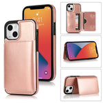 Shockproof PU + TPU Protective Case with Card Slots & Holder, For iPhone 13 mini, For iPhone 13, For iPhone 13 Pro, For iPhone 13 Pro Max