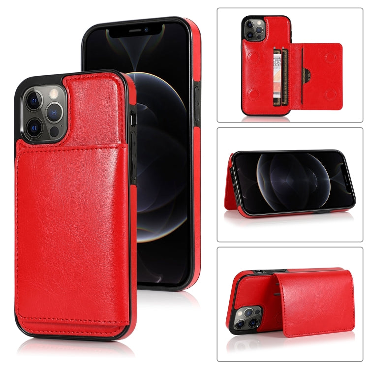 Shockproof PU + TPU Protective Case with Card Slots & Holder, For iPhone 13 mini, For iPhone 13, For iPhone 13 Pro, For iPhone 13 Pro Max