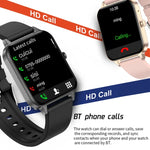 MX7 Smartwatch mit 1,69 Zoll IPS-Touchscreen, IP68 wasserdicht, unterstützt Schlafüberwachung, Herzfrequenzmessung, Bluetooth-Anrufe und Körpertemperaturmessung