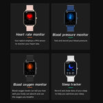 MX7 Smartwatch mit 1,69 Zoll IPS-Touchscreen, IP68 wasserdicht, unterstützt Schlafüberwachung, Herzfrequenzmessung, Bluetooth-Anrufe und Körpertemperaturmessung