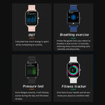 MX7 Smartwatch mit 1,69 Zoll IPS-Touchscreen, IP68 wasserdicht, unterstützt Schlafüberwachung, Herzfrequenzmessung, Bluetooth-Anrufe und Körpertemperaturmessung