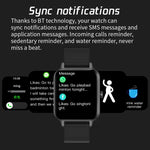 MX7 Smartwatch mit 1,69 Zoll IPS-Touchscreen, IP68 wasserdicht, unterstützt Schlafüberwachung, Herzfrequenzmessung, Bluetooth-Anrufe und Körpertemperaturmessung