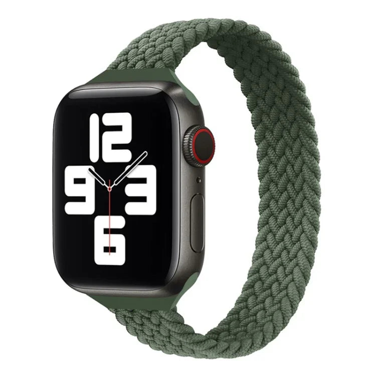 Schmale Taille einzelne Schlaufe Nylon Geflecht Ersatz-Uhrenarmband für Apple Watch Series, XS 130mm, XS 135mm, 7 41mm / 6&SE&5&4 40mm / 3&2&1 38mm