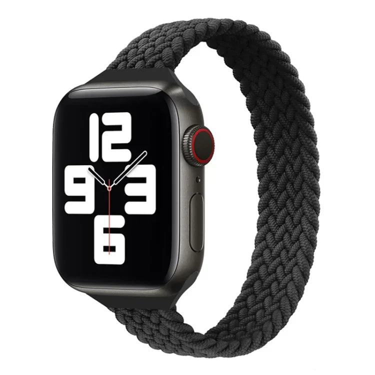 Schmale Taille einzelne Schlaufe Nylon Geflecht Ersatz-Uhrenarmband für Apple Watch Series, XS 130mm, XS 135mm, 7 41mm / 6&SE&5&4 40mm / 3&2&1 38mm