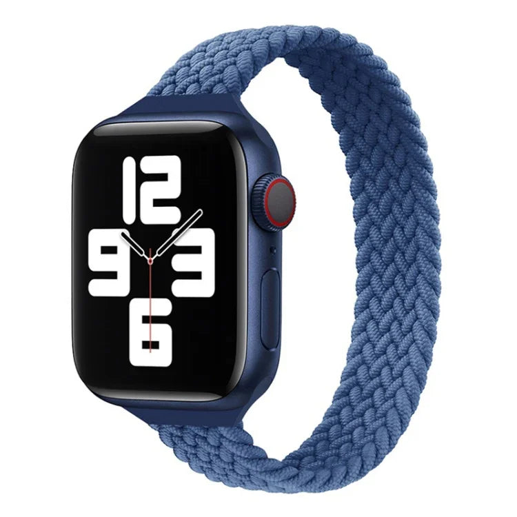 Schmale Taille einzelne Schlaufe Nylon Geflecht Ersatz-Uhrenarmband für Apple Watch Series, XS 130mm, XS 135mm, 7 41mm / 6&SE&5&4 40mm / 3&2&1 38mm